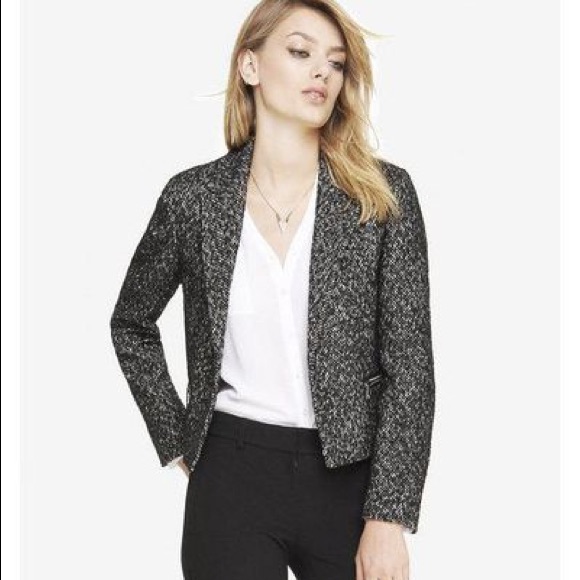 Nwt Express Wool Herringbone Zip Pocket Jacket